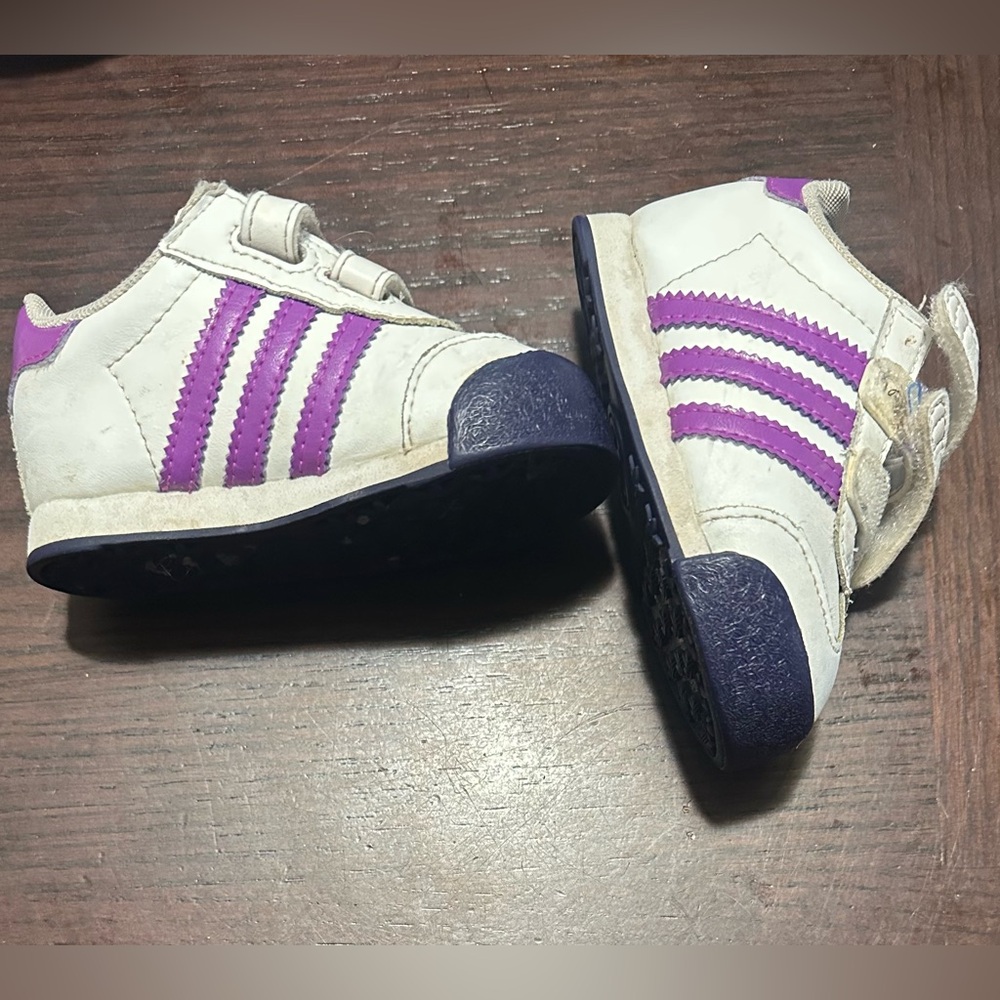 Adidas purple Baby Shoes - White and Purple